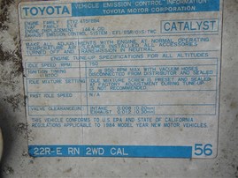 1984 Toyota Truck White 2.4L MT 2WD #Z22828